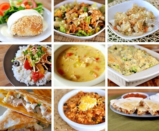 collage of 9 pictures that show recipes using turkey
