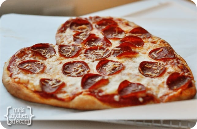 Heart Shaped Pizza from Mel's Kitchen Cafe