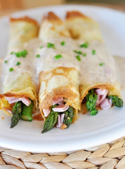Ham Asparagus Crepes