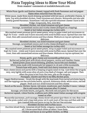 document of pizza topping ideas to blow your mind