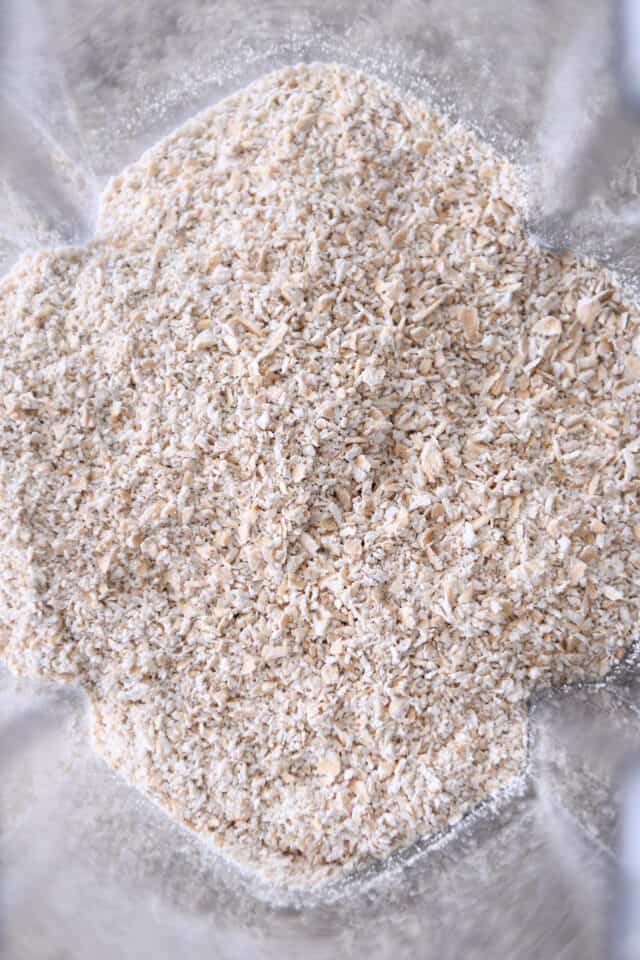 Oats blended up in blender.