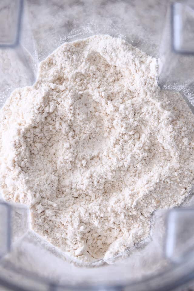 Flour blend in blender.