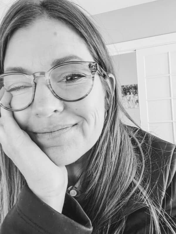 black and white selfie.