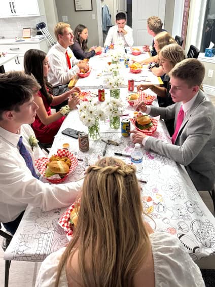 High school homecoming group