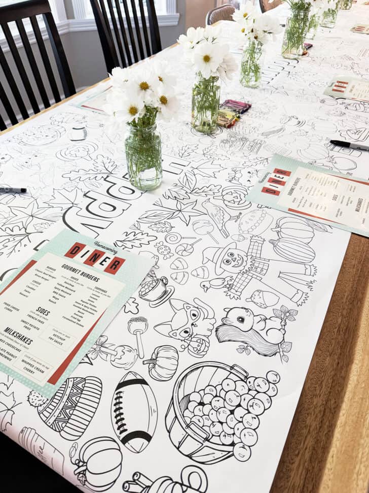 table with coloring pages