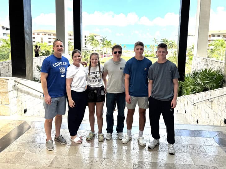 Family picture at resort.