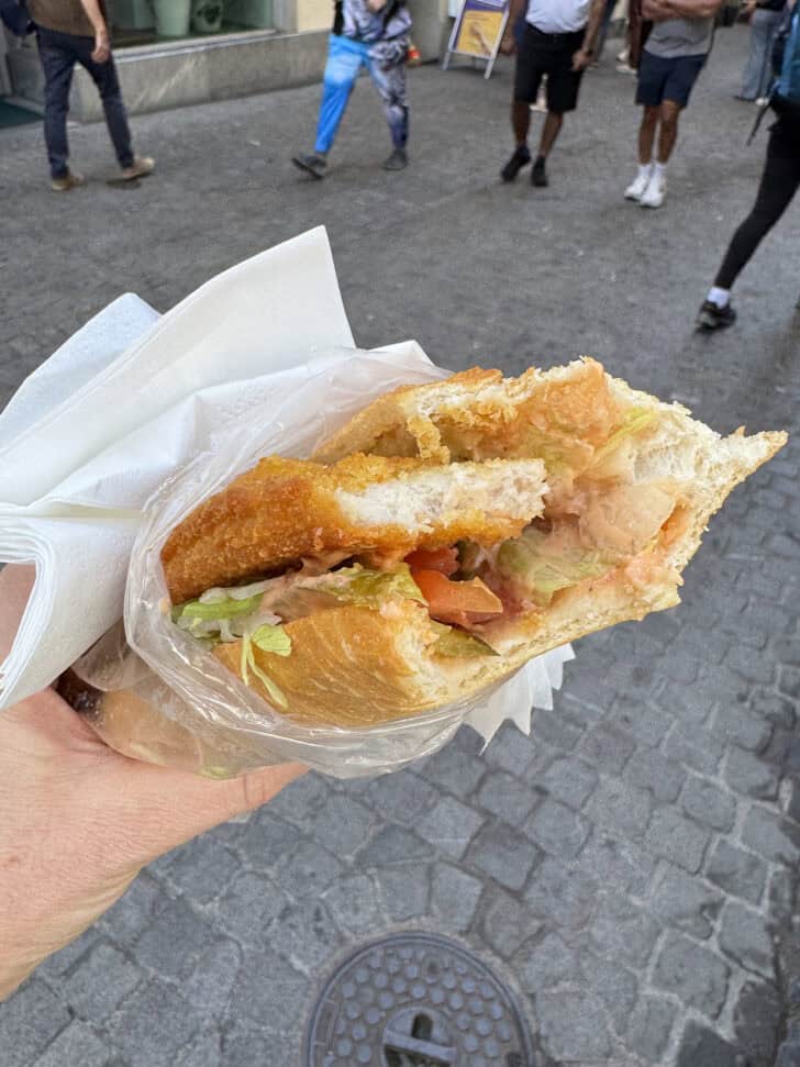 Chicken schnitzel sandwich from Twiny Station.