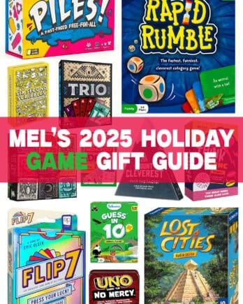 Board and card games on white background.