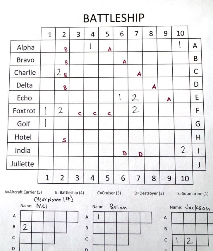 Paper Battleship Game