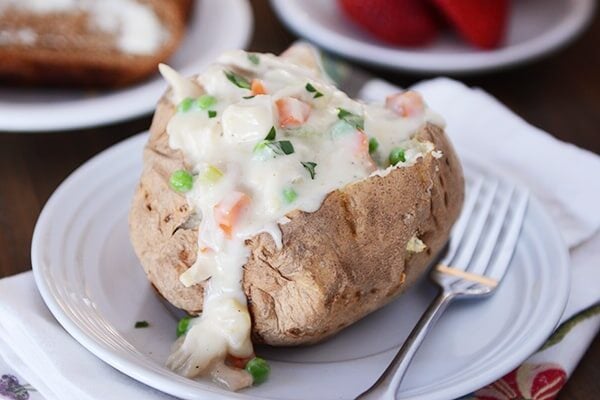 Chicken Pot Pie Baked Potato