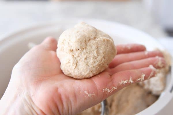 Rolling ball of dough in hand