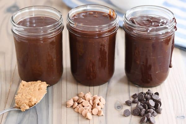 Three jars of 5-minute hot fudge sauce.