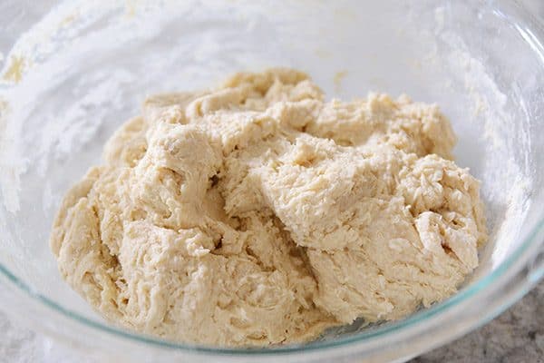 Roll dough in a glass bowl.