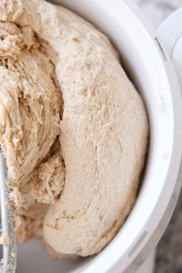 Bread dough after it has been kneaded.